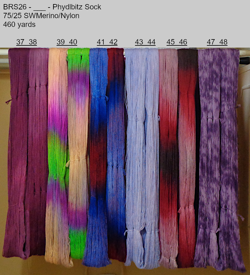 Photo of hand-dyed yarns drying