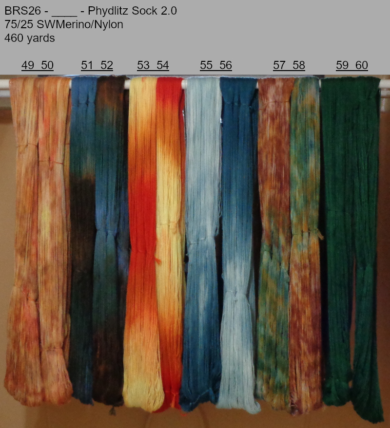 Photo of hand-dyed yarns drying.