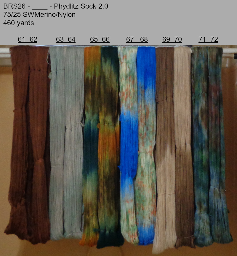 Photo of hand-dyed yarns drying.